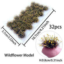Load image into Gallery viewer, 32pcs Static Grass Tufts 8mm Wildflower Model for Minitaure Railway Scenery Diorama Terrain Landscape

