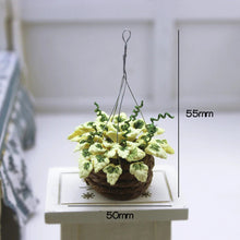 Load image into Gallery viewer, 1/12 Scale Miniature Potted Plant, Green Hanging Flower Model, Dollhouse Accessories, Mini Décor, Simulation Plant Craft Supply
