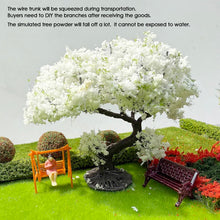 Load image into Gallery viewer, 8cm Miniature White Cherry Blossom Wire Tree Model Dollhouse Fairy Garden DIY Scenery Landscape Terrarium Diorama Craft Supplies
