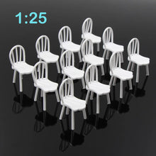 Load image into Gallery viewer, 12pcs 1:25 G Scale Miniature Unpainted White Chairs Model Furniture for Railway Diorama Scene Layout DIY Craft
