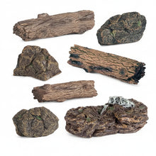 Load image into Gallery viewer, 7pcs Miniature Tree Log &amp; Rock for Diorama Fairy Garden Railway Landscape Scenery Model Accessories
