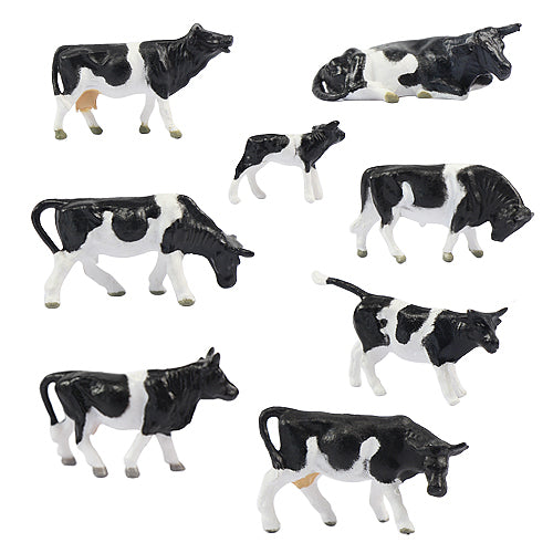 32 pcs Miniature Dairy Cow Farm Animal 1:87 Figure HO Scale Models Toys Landscape Garden Scenery Layout Scene Accessories Diorama Supplies