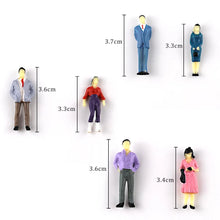 Load image into Gallery viewer, 30pcs 1:50 Scale Miniature People Figures Painted Standing Sitting ABS Model for Train Layout Sand Table Architecture Diorama Scenes
