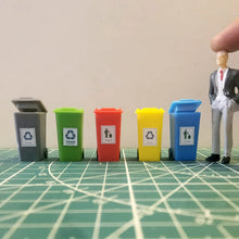 Load image into Gallery viewer, 5pcs Miniatures Plastic Garbage Bins 1/30 G Scale Trash Can Model Set for Diorama Scenery Railway Layout Building and Sand Table
