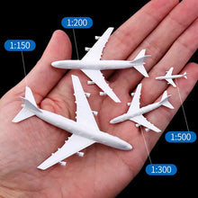 Load image into Gallery viewer, 3pcs Unpainted Miniature Airplane Models Scale 1:150-500 Aircraft for Diorama Projects, Airport Scenery
