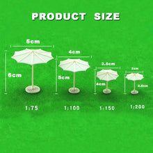 Load image into Gallery viewer, 10pcs Miniature Parasol Model 1:75/100/150/200 Scale Beach Umbrellas for Diorama Architecture Layout Railway Scenery Building Craft Supply
