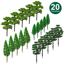 Load image into Gallery viewer, 20pcs Miniature Model Trees Set for Railway Diorama Landscape Scenery Train Garden Terrain Scenes
