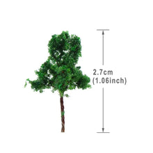 Load image into Gallery viewer, 200 pcs 2.7cm Miniature Green Tree Model Iron Wire Trunk Z Scale 1:220 Train Railway Scene Accessories Terrarium Diorama Craft Supplies
