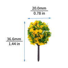 Load image into Gallery viewer, 30pcs Miniature Flower Trees – 3.5cm Colorful Model Plants for Diorama, Railway Train Layout, Sandtable, Dollhouse and DIY Craft Projects
