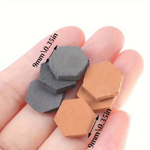 Load image into Gallery viewer, 50pcs Mini Hexagon Ceramic Bricks for Dollhouse, Diorama &amp; Terrain Building Supply, Miniature Tiles
