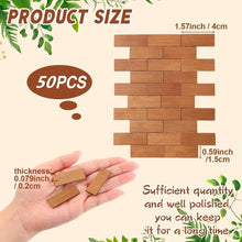 Load image into Gallery viewer, 50pcs Miniature Wood Floor Planks for DIY Dollhouse Flooring Tiles, Wooden Model Building Material
