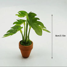 Load image into Gallery viewer, 1/12 Scale Dollhouse Mini Taro Turtle Back Plant, Green Potted Plant Miniature, Scandinavian Style Decor, Mini Garden Scene Accessory
