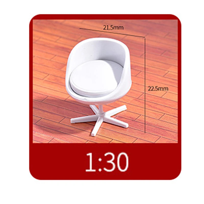 5 pcs Miniature Computer Chairs Stools Furniture Blank Unpainted Models 1:20/25/30 Scale DIY Layout Dollhouse Decor Diorama Craft Supplies