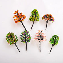 Load image into Gallery viewer, 30pcs Miniature Model Trees 3-10cm HO Scale Train Scenery Diorama Supplies Colorful Landscape Plants Railway Layout Kit

