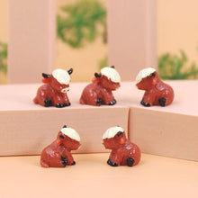 Load image into Gallery viewer, 5/10 pcs Miniature Cute Highland Cow Figure Model DIY Scenery Dollhouse Landscape Fairy Garden Accessories Terrarium Diorama Craft Supplies
