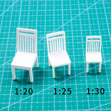 Load image into Gallery viewer, 10pcs 1:20/25/30 Scale Miniature Unpainted White Chairs ABS Model Furniture for Dioramas, Dollhouse Room Layouts, Indoor Model Scenes
