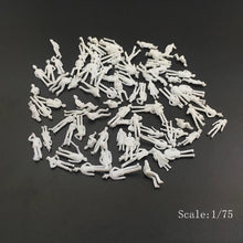 Load image into Gallery viewer, 100 pcs Unpainted Miniature People Figure Model (1/75–1/200 Scale) For DIY Sand Table Diorama Train Railway Scene Layout Craft Supplies

