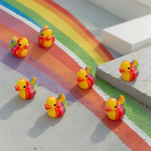 Load image into Gallery viewer, 100pcs Mini Rainbow Resin Ducks, Tiny Duck Miniatures, Fairy Garden Supplies, Dollhouse Accessories
