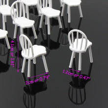 Load image into Gallery viewer, 12pcs 1:25 G Scale Miniature Unpainted White Chairs Model Furniture for Railway Diorama Scene Layout DIY Craft
