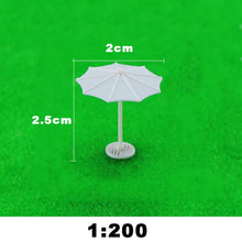 Load image into Gallery viewer, 10pcs Miniature Parasol Model 1:75/100/150/200 Scale Beach Umbrellas for Diorama Architecture Layout Railway Scenery Building Craft Supply
