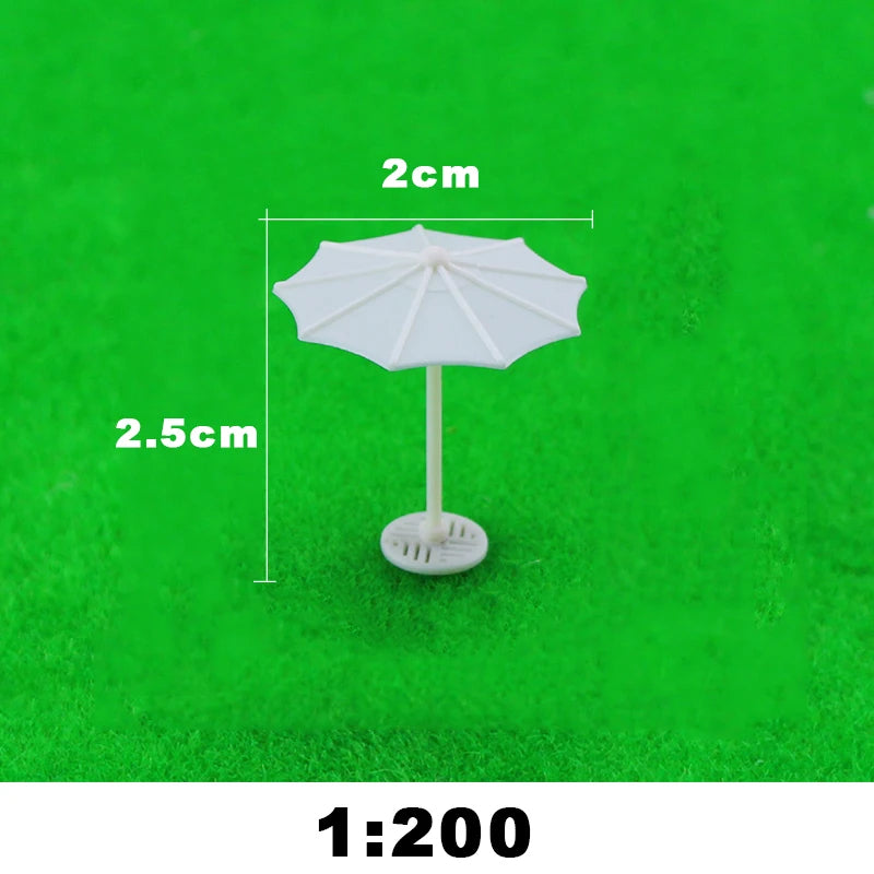 10pcs Miniature Parasol Model 1:75/100/150/200 Scale Beach Umbrellas for Diorama Architecture Layout Railway Scenery Building Craft Supply