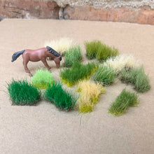 Load image into Gallery viewer, 12/16mm Miniature Grass Tufts, Tearable Weed Clusters for Diorama Scenery, Model Railway Layout, Wargaming Terrain, Landscape Craft Supplies
