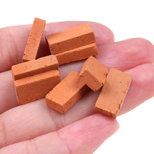 Load image into Gallery viewer, 50pcs Miniature Clay Bricks 1:16 Dollhouse Building Blocks Model Landscaping Diorama Scenery Supplies
