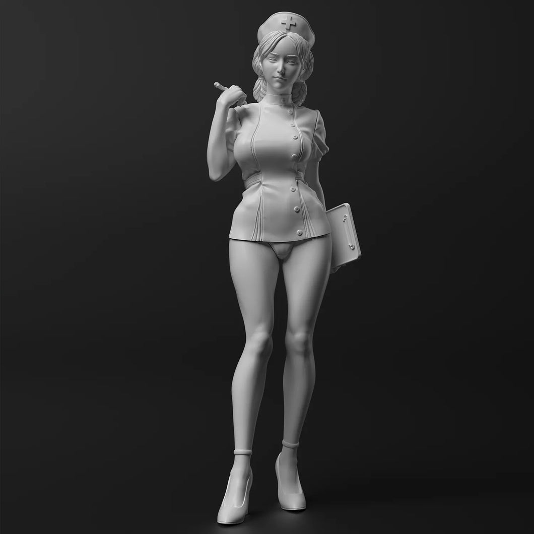 Sexy Nurse Unpainted Resin Figure 1/35 1/24 1/12 Scale Unassembled Model