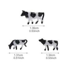 Load image into Gallery viewer, 10pcs Miniature Dairy Cow Figures, N Scale 1:150 Farm Animals, Diorama Scenery Supplies
