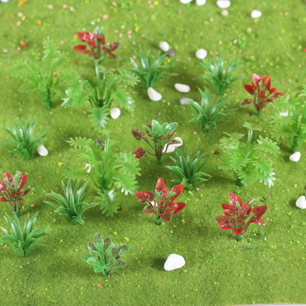 90pcs Miniature Green Shrubs Bush Model Plants for Train Scenery, Railway, Diorama, Craft Landscape, HO Scale Architecture