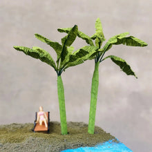 Load image into Gallery viewer, 5 pcs 5/6/7.5/9cm Miniature Banana Coconut Palm Tree Model Train Railway Layout DIY Landscape Dollhouse Terrarium Diorama Craft Supplies
