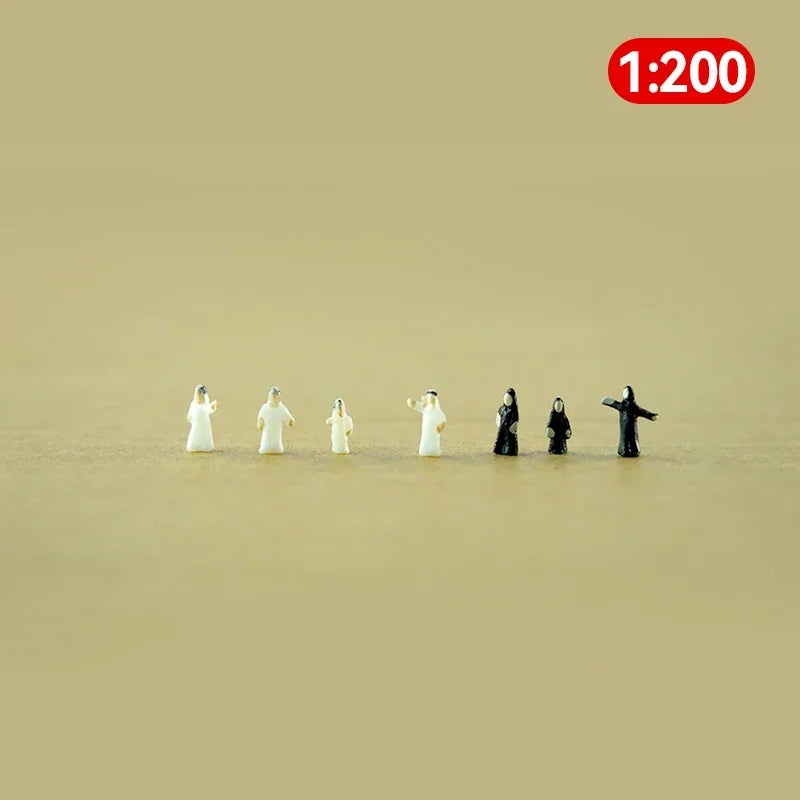 10 pcs Arab People Miniature Figures (1/25–1/200 Scale) Model People for DIY Diorama Architecture Railway Scenes Landscape Supplies