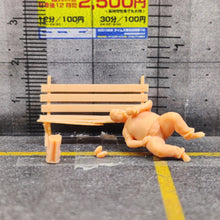 Load image into Gallery viewer, Fat Man Eating on Bench Miniature Unpainted Figure 1/64 1/43 Scale Model Street Building Scene Layout Accessories Diorama Supplies
