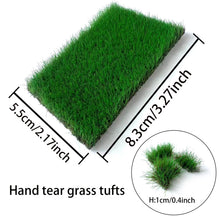 Load image into Gallery viewer, Miniature Static Grass Tufts 10mm, Hand-Tear Mat, Model Railroad Scenery, Diorama, Fairy Garden Supply

