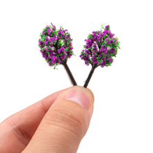 Load image into Gallery viewer, 30pcs Miniature Flower Trees – 3.5cm Colorful Model Plants for Diorama, Railway Train Layout, Sandtable, Dollhouse and DIY Craft Projects
