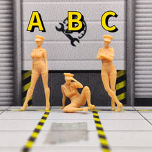 Load image into Gallery viewer, Sexy Policewoman Miniature Unpainted Figure 1/64 1/43 Scale Model Street Building Scene Layout Accessories Diorama Supplies
