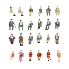 Load image into Gallery viewer, 24pcs HO Scale 1:87 Painted Seated Miniature People Figures for Model Train Layouts, Park and Street Scenes, Dioramas, Railway Accessories
