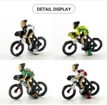 Load image into Gallery viewer, 6pcs Miniature Bicycle Rider Cyclist Figures, Scale 1:87, Model Railway Scenery, Diorama Accessories

