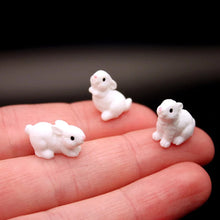 Load image into Gallery viewer, 5/10 pcs Miniature Bunny Rabbit Figure Model DIY Scenery Dollhouse Landscape Fairy Garden Accessories Terrarium Diorama Craft Supplies
