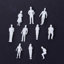 Load image into Gallery viewer, 50/100pcs 1:75 Unpainted Miniature People Figures for HO Diorama, Railway Layouts, Architectural Models, Sand Table Scene Crafts
