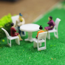 Load image into Gallery viewer, 48pcs 1:100 Scale Miniature Unpainted White Chairs Benches Furniture Model Train Railway for Diorama Layout Park Station Scene
