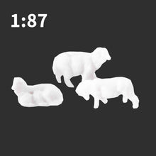 Load image into Gallery viewer, 30 pcs 1:87/150 Miniature White Sheep Animal Unpainted Figures Models DIY Farm Scenery Dollhouse Garden Landscape Layout Diorama Supplies
