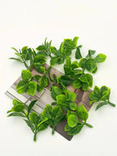 Load image into Gallery viewer, 12pcs Artificial Strawberry Leaf Picks, Mini Plastic Greenery for Fairy Garden, Floral Crafts &amp; Dollhouse
