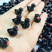Load image into Gallery viewer, 50/100pcs Miniature Resin Black Ducks Charms Tiny Duck Figurines for DIY Crafts, Jewelry Making, Fairy Garden, Aquarium, Cake Decor,
