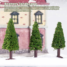 Load image into Gallery viewer, 15 pcs Mixed Miniature Pine Tree Model Train Railway Scene Accessories Forest Landscape Terrarium Christmas Diorama Craft Supplies
