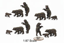 Load image into Gallery viewer, 12pcs Miniature Bear Figures, 1:87 HO Scale for Model Railway layouts, Dioramas
