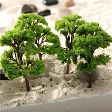Load image into Gallery viewer, 20pcs Miniature Model Trees 4-9cm N/HO Scale – Green Plastic Scenery, Diorama Supplies
