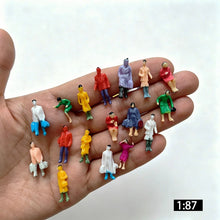 Load image into Gallery viewer, 20pcs Miniature People Figures, HO Scale 1:87 Model Railway Diorama Craft Supplies
