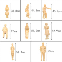 Load image into Gallery viewer, 40 pcs Miniature Standing Seated Passenger People 1:25 Unpainted Figure G Scale Model Railway Scenery Layout Accessories Diorama Supplies
