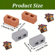 Load image into Gallery viewer, 100pcs Mini Concrete Bricks, Miniature Cinder Blocks for Dollhouse, Diorama, Fairy Garden, Model Landscape
